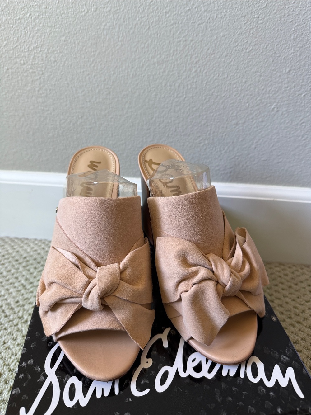 Sam Edelman Blush/Tan Yumi Natural Suede Mules